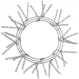 15" Wire, 25" OAD Pencil Work Wreath Frame X18 Ties, Metallic Silver  WK