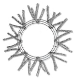 15" Wire, 25" OAD Pencil Work Wreath Frame X18 Ties, Metallic Silver  WK