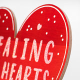 12"Lx11.5"H Stealing Hearts Like Cupid Sign, White/Red/Light Pink  WS3