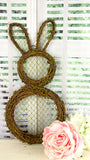 19.5"H x 9.5"W Flocked Grapevine Rabbit, Brown/Green  SU36