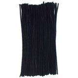 12"L x 6mm Chenille Stems, Black, 100pc/Box  J99 - KRINGLE DESIGNS
