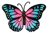 12"H x 8.3"L Metal/Embossed Monarch, Pink/Purple/Blue/Black/White  WS4