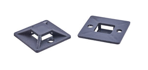 1.125" Sq Cable Tie Mounting Squares, 100 pcs/bag, Non-Adhesive Back, Black. Use Gorilla Glue or E6000 For A Strong Hold WJT