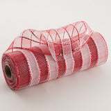 10"x10yd Wide Foil Plaid Mesh, Red/White  SU35B