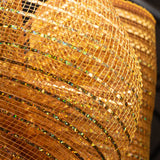 10"x10yd Wide Foil Mesh, Brown w/Laser Gold Foil  SU35B