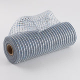 10"x10yd Wide Foil Mesh, Platinum w/Silver Foil  SU35B - KRINGLE DESIGNS