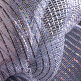 10"x10yd Wide Foil Mesh, Platinum w/Silver Foil  SU35B - KRINGLE DESIGNS