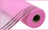 10"x10yd Border Stripe Metallic Mesh, Pink w/Pink Foil  SU35