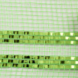10"x10yd Border Stripe Metallic Mesh, Lime Green w/Lime Foil  SU35