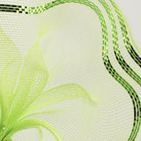 10"x10yd Border Stripe Metallic Mesh, Apple Green w/Lime Foil  SU35