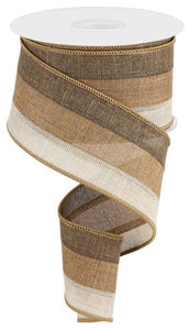 2.5"x10yd 3 Color 3 In 1 Royal Burlap, Natural/Tan/Brown  JY8