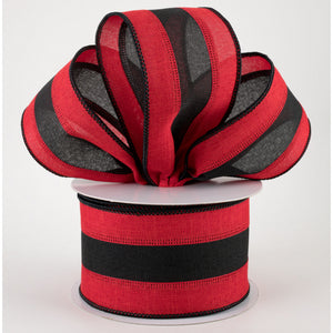 2.5"x10yd 3 Color 3 In 1 Royal Burlap, Red/Black/Red  JY1