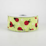 1.5"x10yd Mini Ladybugs On Royal, Bright Green/Red/White/Black  M42D