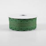 1.5"x10yd Royal Burlap Scalloped Edge, Emerald Green  JY16