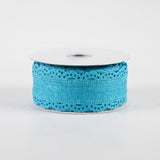 1.5"x10yd Royal Burlap Scalloped Edge, Turquoise  FF45