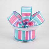 1.5"x10yd Multi Width Horizontal Rainbow, White/Lavender/Pink/Turquoise  MA50