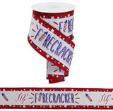 2.5"x10yd Lil' Firecracker On Royal Burlap, White/Red/Blue  MA43