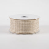 1.5"x10yd Check Royal Burlap, Beige  MA63