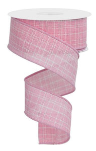 1.5"x10yd Check Royal Burlap, Pink MA58