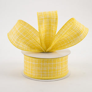 1.5"x10yd Check Royal Burlap, Yellow  MA61
