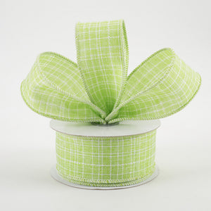 1.5"x10yd Check Royal Burlap, Lime Green MA58