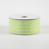 1.5"x10yd Check Royal Burlap, Lime Green MA58