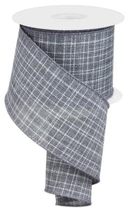 2.5"x10yd Check Royal Burlap, Grey MA64