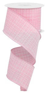 2.5"x10yd Check Royal Burlap, Pink  JA10