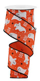 2.5"x10yd Ghosts/Boo, Dark Orange/White/Black  JY22