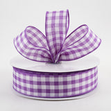 1.5"x50yd Woven Gingham Check, Purple/White  WL50