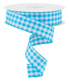 1.5"x50yd Woven Gingham Check, Blue/White  WL50