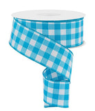 2.5"x50yd Woven Gingham Check, Blue/White  WL50