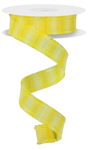 7/8"x10yd Two-Tone w/Fuzzy Edge, Yellow/Light Yellow/Sun Yellow  MA106