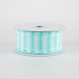 1.5"x10yd Two-Tone w/Fuzzy Edge, Turquoise/Light Turquoise/White  MA110