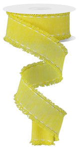 1.5"x10yd Slub w/Fuzzy Edge, Yellow/White  MA108