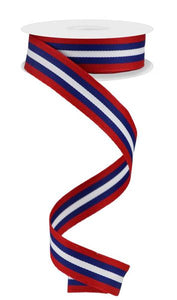 7/8"x10yd Vertical Stripe, Red/White/Blue  MC6