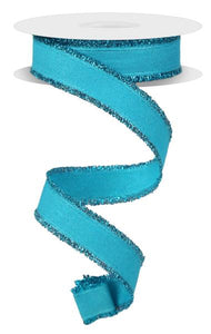 7/8"x10yd Fuzzy Edge, Turquoise  MA104