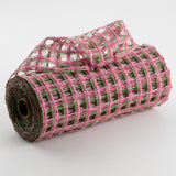 10"x10yd Poly Burlap Check Mesh, Lime/Fuchsia/Pink  SU36