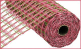 10"x10yd Poly Burlap Check Mesh, Lime/Fuchsia/Pink  SU36