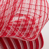 10.5"x10yd Poly/Faux Jute Mesh, Red/White  SU35B