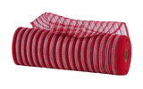 10.5"x10yd Poly/Faux Jute Mesh, Red/White  SU35B