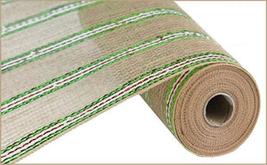10.25" x 10yd Jute/Pp/Foil/Mesh, Natural/Lime/Red/White  SU35B8