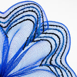 10.25"x10yd Snowdrift/Wide Border Mesh, Royal Blue/Black  SU35B