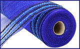 10.25"x10yd Snowdrift/Wide Border Mesh, Royal Blue/Black  SU35B