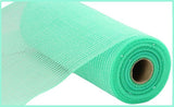 10.5"x10yd Faux Jute Stripe Fabric Mesh, Mint Green  SU35