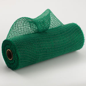 10.5"x10yd Faux Jute Check Fabric Mesh, Emerald Green  SU35