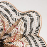 10.25"x10yd Jute Stripe Mesh, Natural/Black/White/Red  SU35B