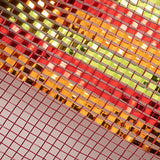 10"x10yd Border Stripe Metallic Mesh, Burgundy/Copper/Burgundy/Moss Green Foil  SU35