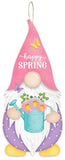 13.25"H x 5.75"L Happy Spring Gnome Shape, Robins Egg/White/Yellow/Lavender/Pink  WS1