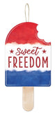 13.5"H x 7"L Sweet Freedom Popsicle Sign, Red/White/Blue  WS1